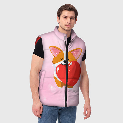Мужской жилет Милый корги / 3D-Красный – фото 3