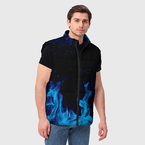 Мужской жилет СИНИЙ ОГОНЬ / 3D-Черный – фото 3