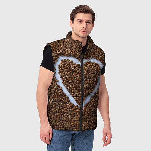 Мужской жилет I love гречка / 3D-Черный – фото 3