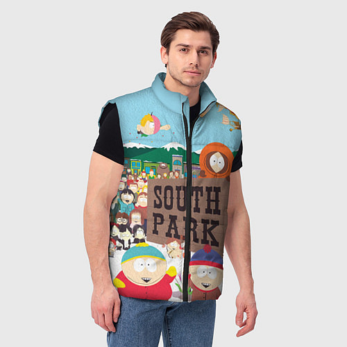 Мужской жилет Южный Парк / 3D-Черный – фото 3