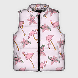 Мужской жилет Розовый фламинго, цвет: 3D-светло-серый