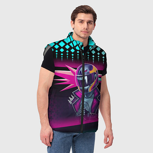 Мужской жилет НЕОНОВЫЙ ГОНЩИК / 3D-Светло-серый – фото 3