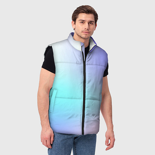 Мужской жилет Небесно голубой градиентный / 3D-Черный – фото 3