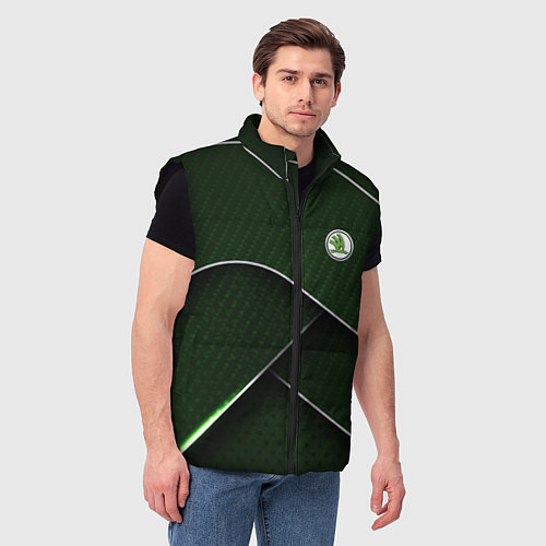 Мужской жилет Шкода мини логотип / 3D-Черный – фото 3