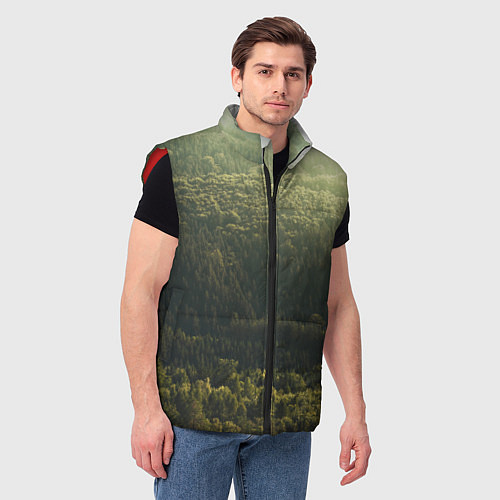 Мужской жилет Летний лес / 3D-Красный – фото 3