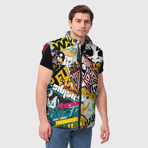 Мужской жилет Стикеры / 3D-Красный – фото 3