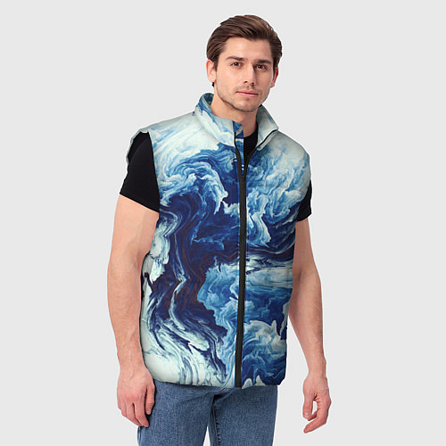 Мужской жилет Абстракция смешивание разводы / 3D-Черный – фото 3
