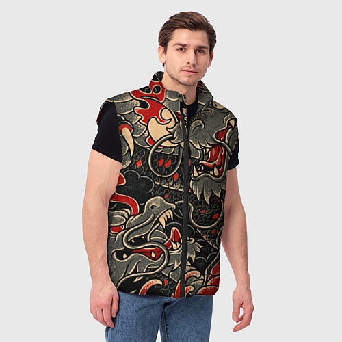 Мужской жилет Dsquared tatoo DRAGON / 3D-Черный – фото 3