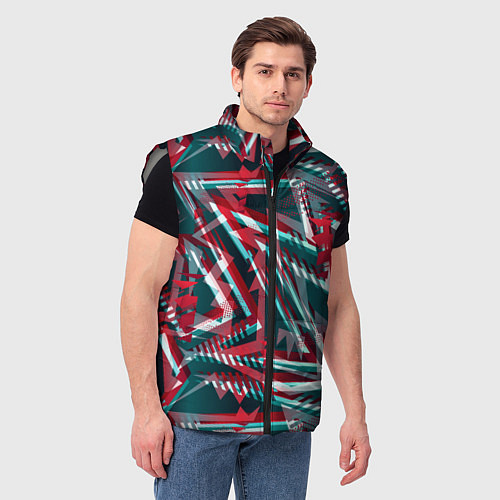 Мужской жилет Glitch микс / 3D-Светло-серый – фото 3