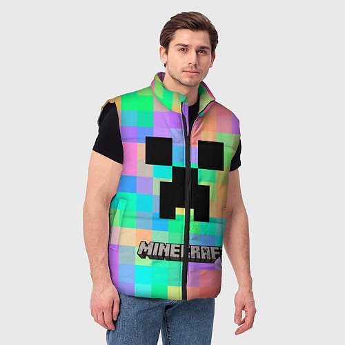 Мужской жилет Minecraft / 3D-Черный – фото 3