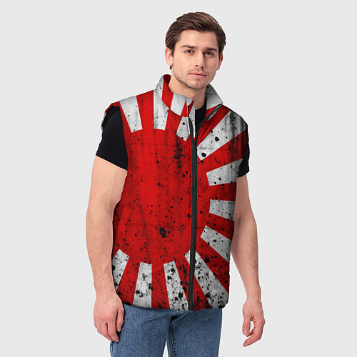 Мужской жилет ЯПОНСКИЙ ФЛАГ / 3D-Черный – фото 3