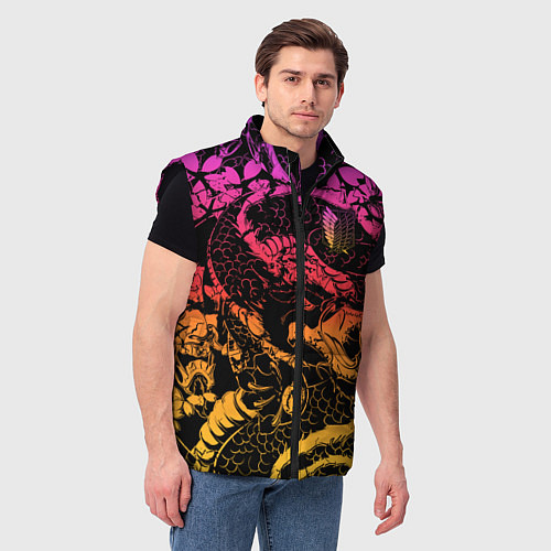 Мужской жилет Attack on titan / 3D-Черный – фото 3