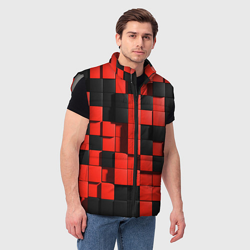Мужской жилет КУБИКИ 3D / 3D-Светло-серый – фото 3