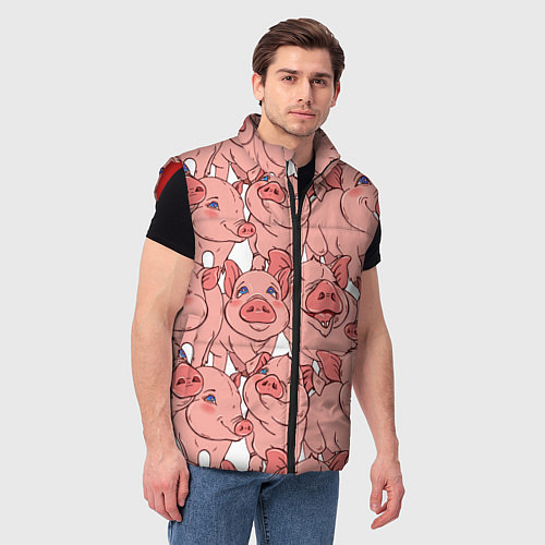 Мужской жилет Свиньи / 3D-Красный – фото 3