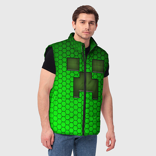 Мужской жилет Крипер из игры Minecraft / 3D-Черный – фото 3