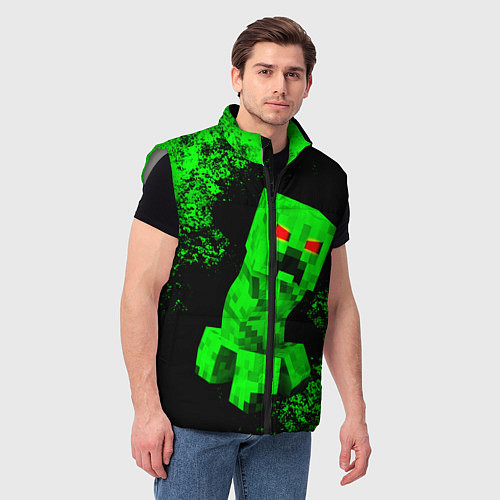 Мужской жилет MINECRAFT CREEPER / 3D-Светло-серый – фото 3
