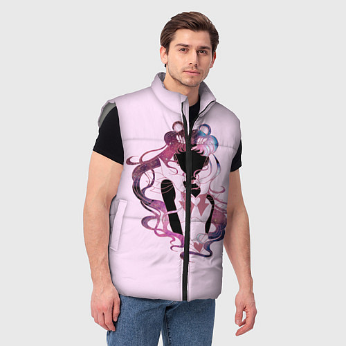 Мужской жилет Космическая Сейлор Мун / 3D-Светло-серый – фото 3