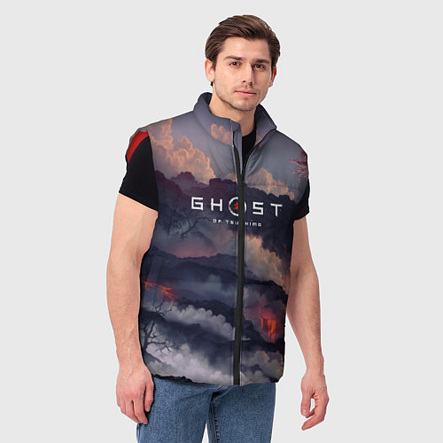 Мужской жилет Ghost of Tsushima / 3D-Красный – фото 3