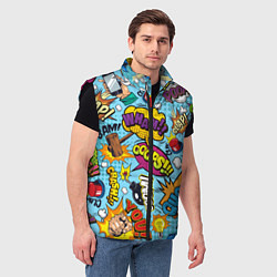 Мужской жилет Pop art comics, цвет: 3D-черный — фото 2