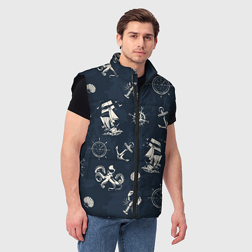 Мужской жилет Nautical art / 3D-Черный – фото 3