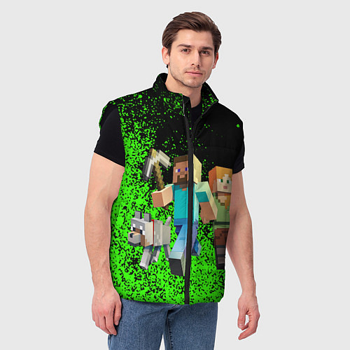 Мужской жилет Minecraft / 3D-Черный – фото 3