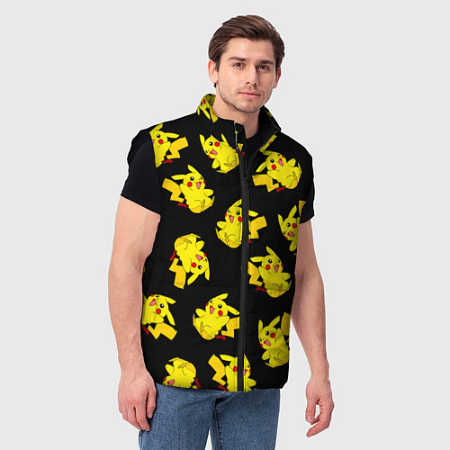 Мужской жилет Веселый пикачу / 3D-Черный – фото 3