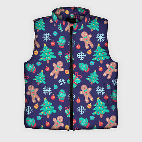 Мужской жилет Новый год / 3D-Светло-серый – фото 1
