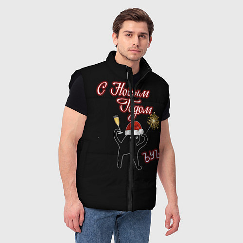 Мужской жилет ЪУЪ новогодний / 3D-Черный – фото 3