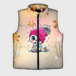 Мужской жилет Новогодний кот, цвет: 3D-красный