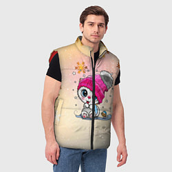 Мужской жилет Новогодний кот, цвет: 3D-красный — фото 2