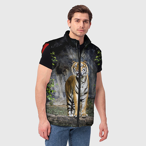 Мужской жилет ТИГР В ЛЕСУ / 3D-Красный – фото 3