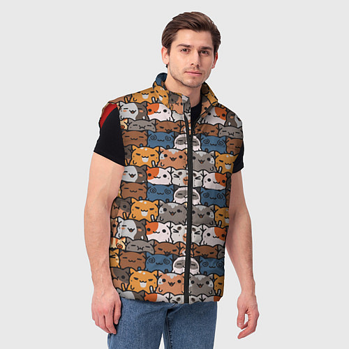 Мужской жилет Котейки / 3D-Красный – фото 3