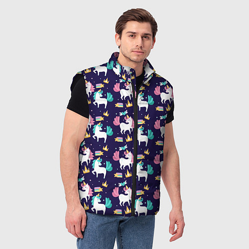 Мужской жилет Unicorn pattern / 3D-Черный – фото 3