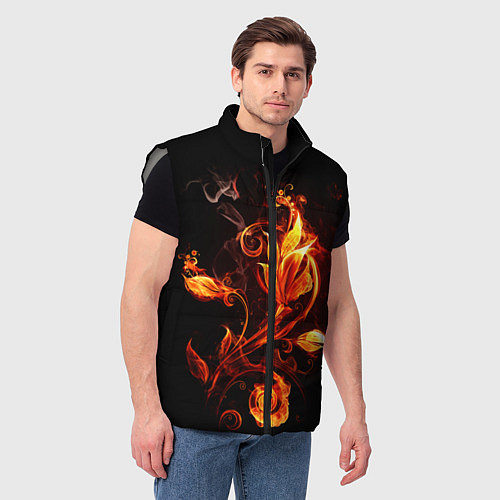 Мужской жилет Огненный цветок / 3D-Светло-серый – фото 3