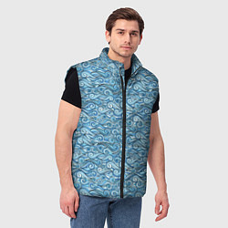 Мужской жилет Море волнуется, цвет: 3D-черный — фото 2
