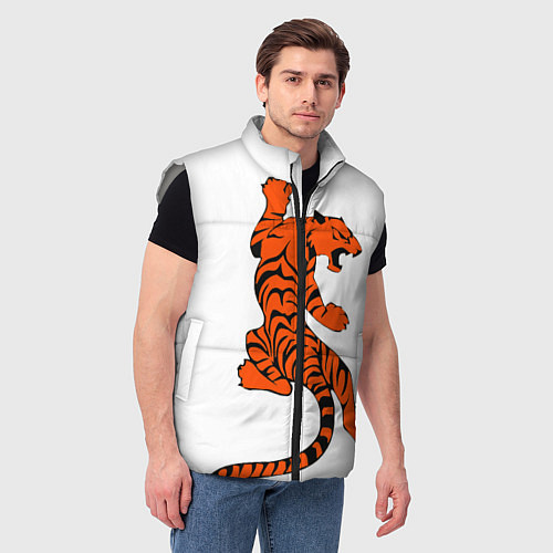 Мужской жилет Тигр / 3D-Светло-серый – фото 3