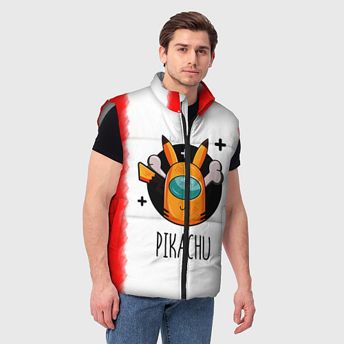 Мужской жилет Among Picachu / 3D-Светло-серый – фото 3
