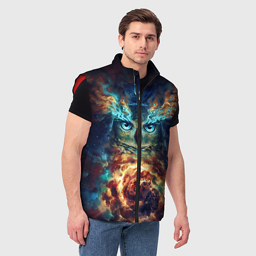 Мужской жилет Сова Космос / 3D-Красный – фото 3