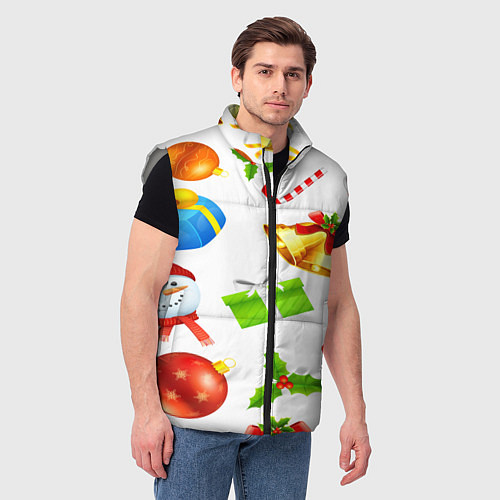 Мужской жилет Новый год! / 3D-Светло-серый – фото 3