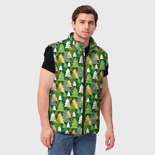 Мужской жилет Ёлки / 3D-Черный – фото 3