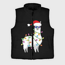 Мужской жилет Рождественская Лама, цвет: 3D-черный