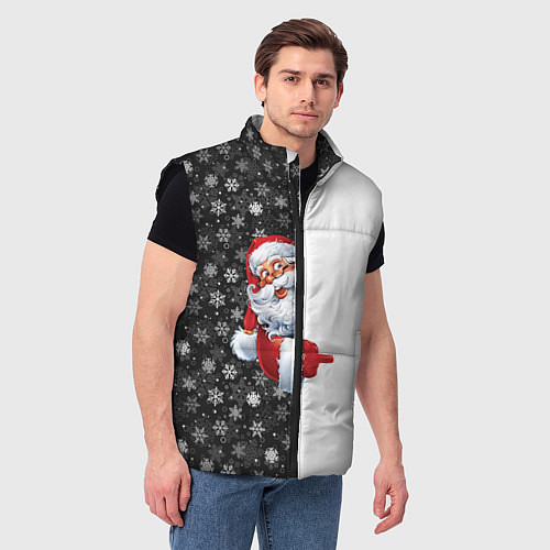 Мужской жилет Дедушка Мороз / 3D-Черный – фото 3
