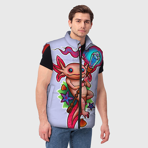 Мужской жилет Магический аксолотль / 3D-Красный – фото 3
