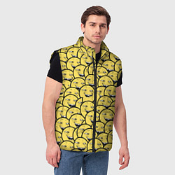 Мужской жилет Йоба-смайлики, цвет: 3D-черный — фото 2