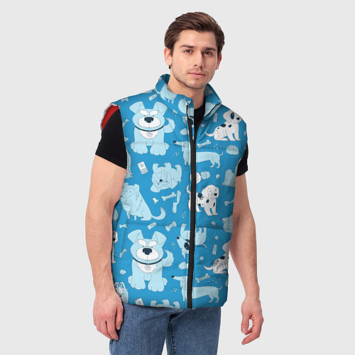 Мужской жилет Собачки / 3D-Красный – фото 3