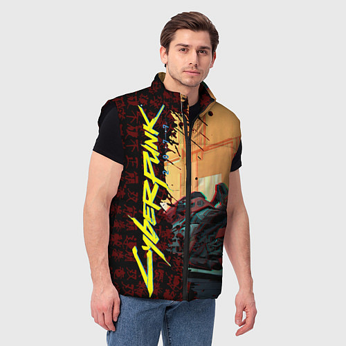 Мужской жилет Киберпанк / 3D-Черный – фото 3