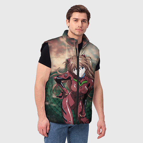 Мужской жилет Аска Евангелион / 3D-Черный – фото 3