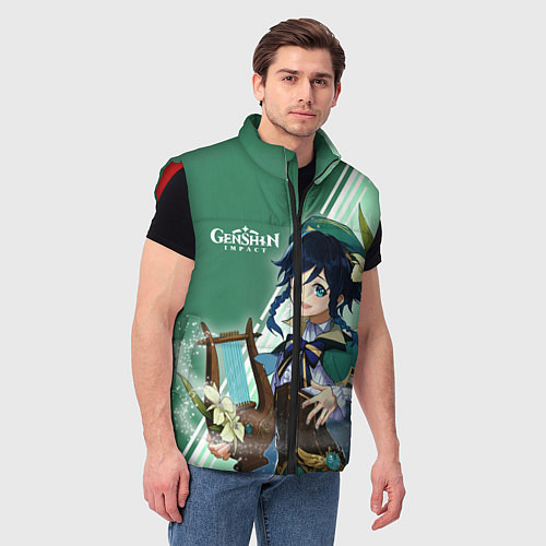 Мужской жилет Genshin Impact / 3D-Красный – фото 3