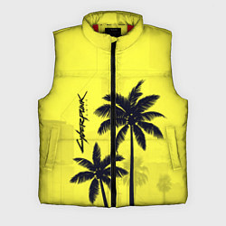 Мужской жилет Cyberpunk 2077 - Пальмы, цвет: 3D-красный