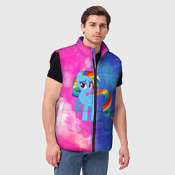 Мужской жилет Радуга Дэш, цвет: 3D-черный — фото 2